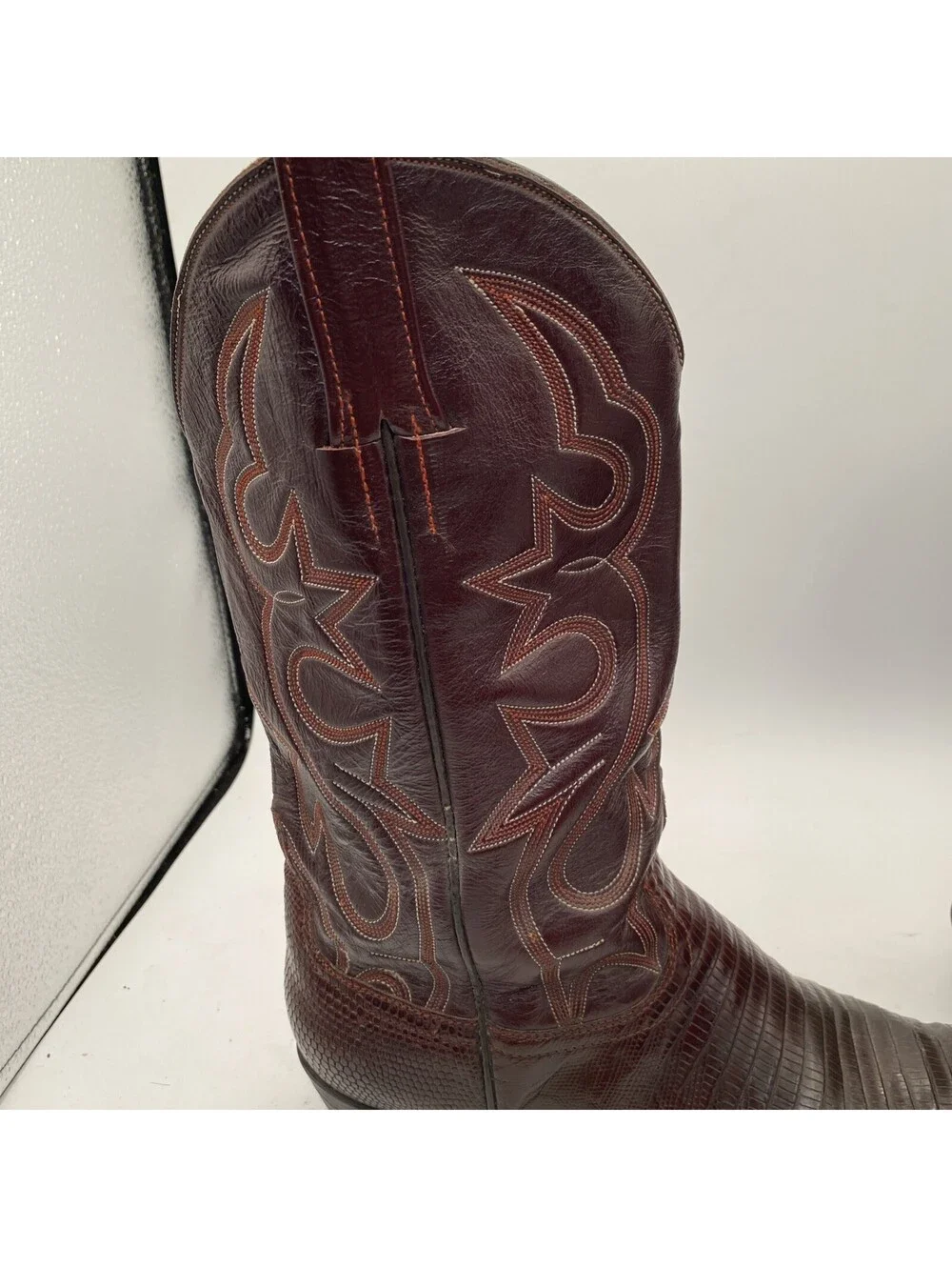 El General Alligator Boots Mens 9 Womens 10.5 Made in Mexico Size 27.5